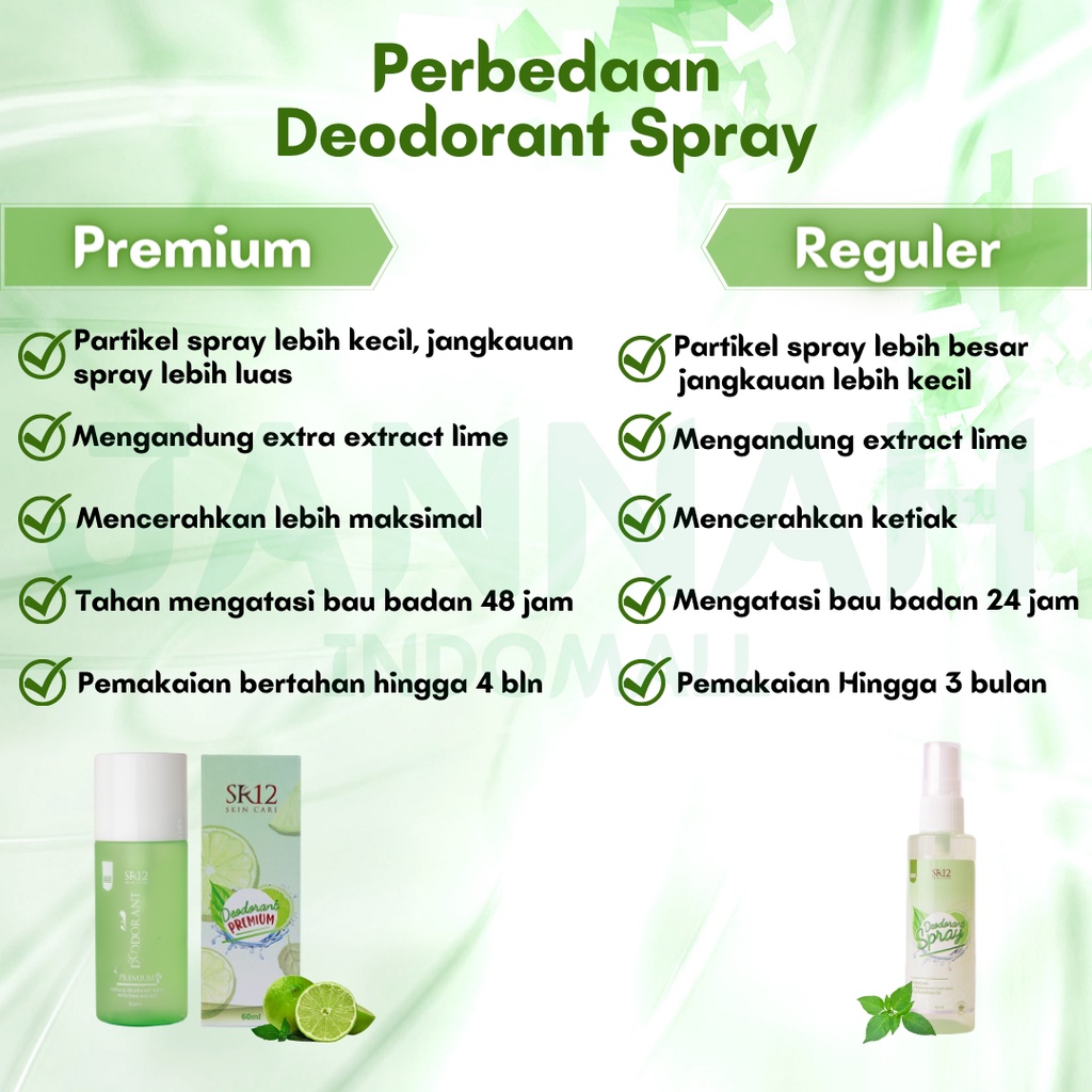 DEODORANT SPRAY SR12 BPOM AMAN /AMPUH HEMPAS BAU BADAN NON ALKOHOL /  MENCERAHKAN KETIAK / DEO TAWAS