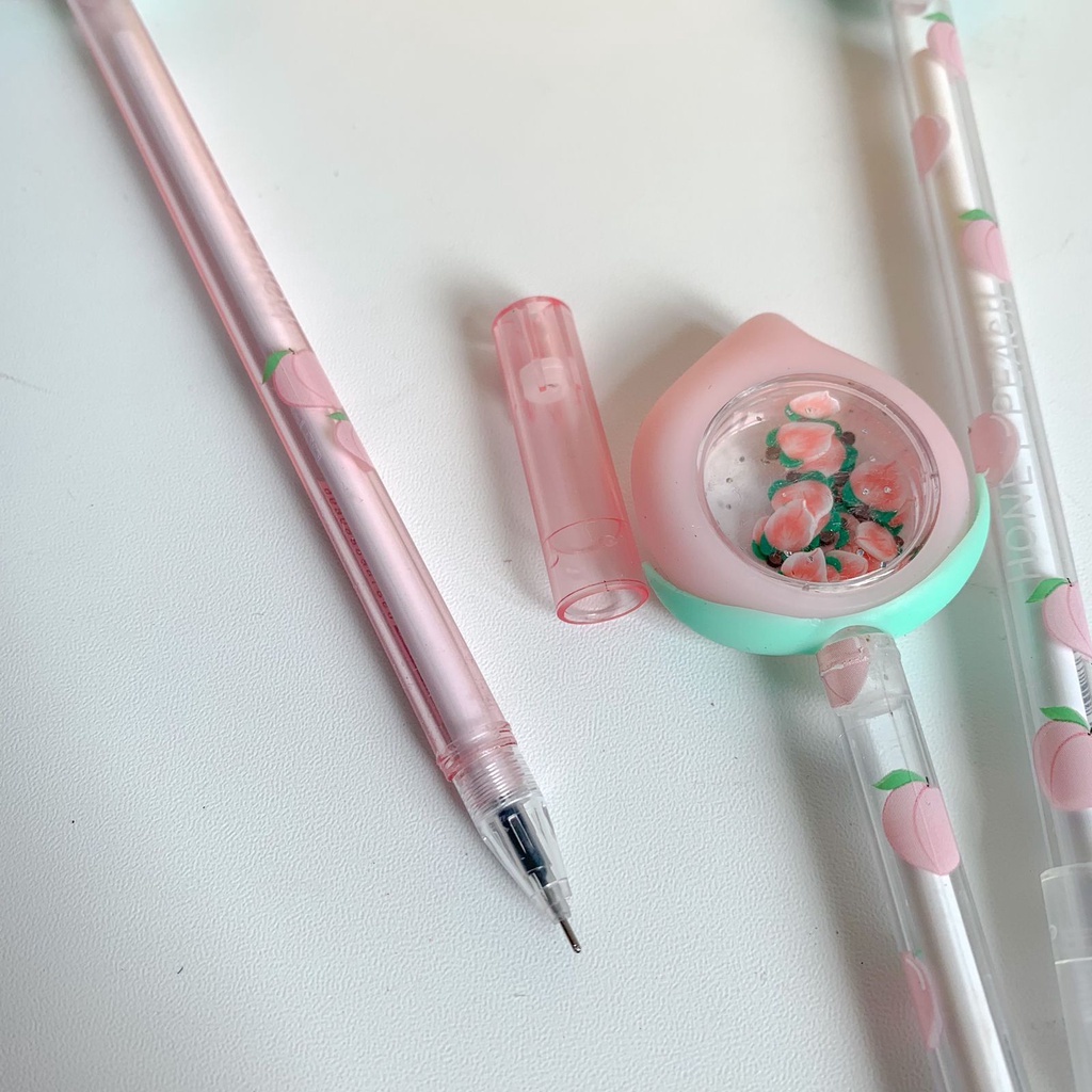 PULPEN GEL MANIK LUCU HIASAN PEACH EDISI NATAL IMPORT GROSIR TERMURAH LIMITED EDITION KUALITAS PREMIUM TERLENGKAP