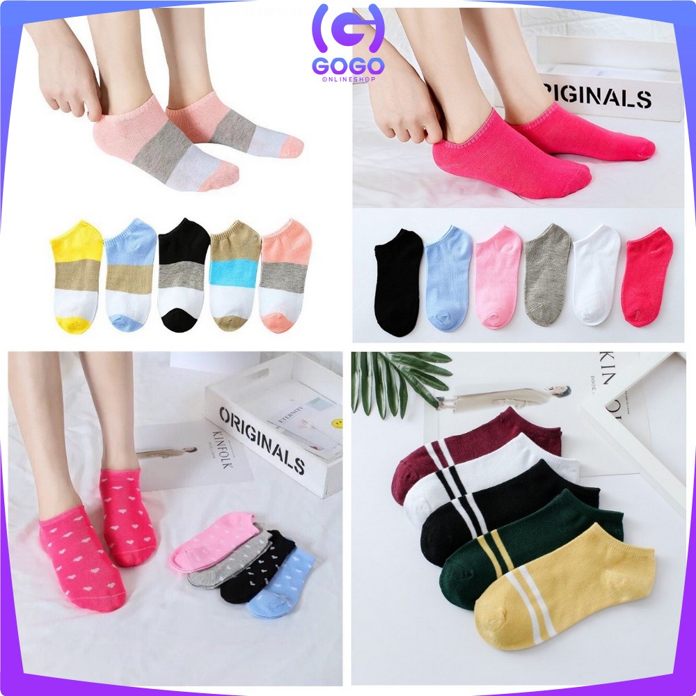 GOGO-P51-P54 Kaos Kaki Pendek Dewasa / Kaos Kaki Semata Kaki / Kaos Kaki Ankle Motif / Short Socks