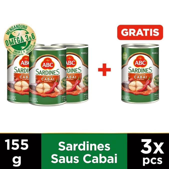 

ABC Sarden Saus Cabai 155 g - Buy 3 Get 1 pcs Free