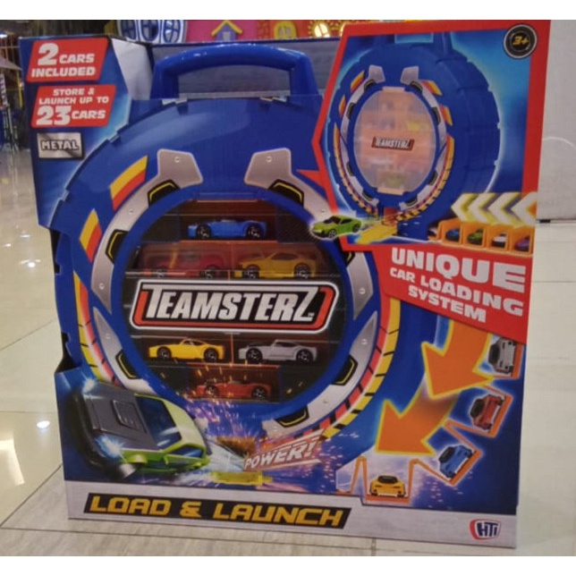 Sale Mainan: Teamsterz Load & Launch 2 Cars Loading System HTI Ori