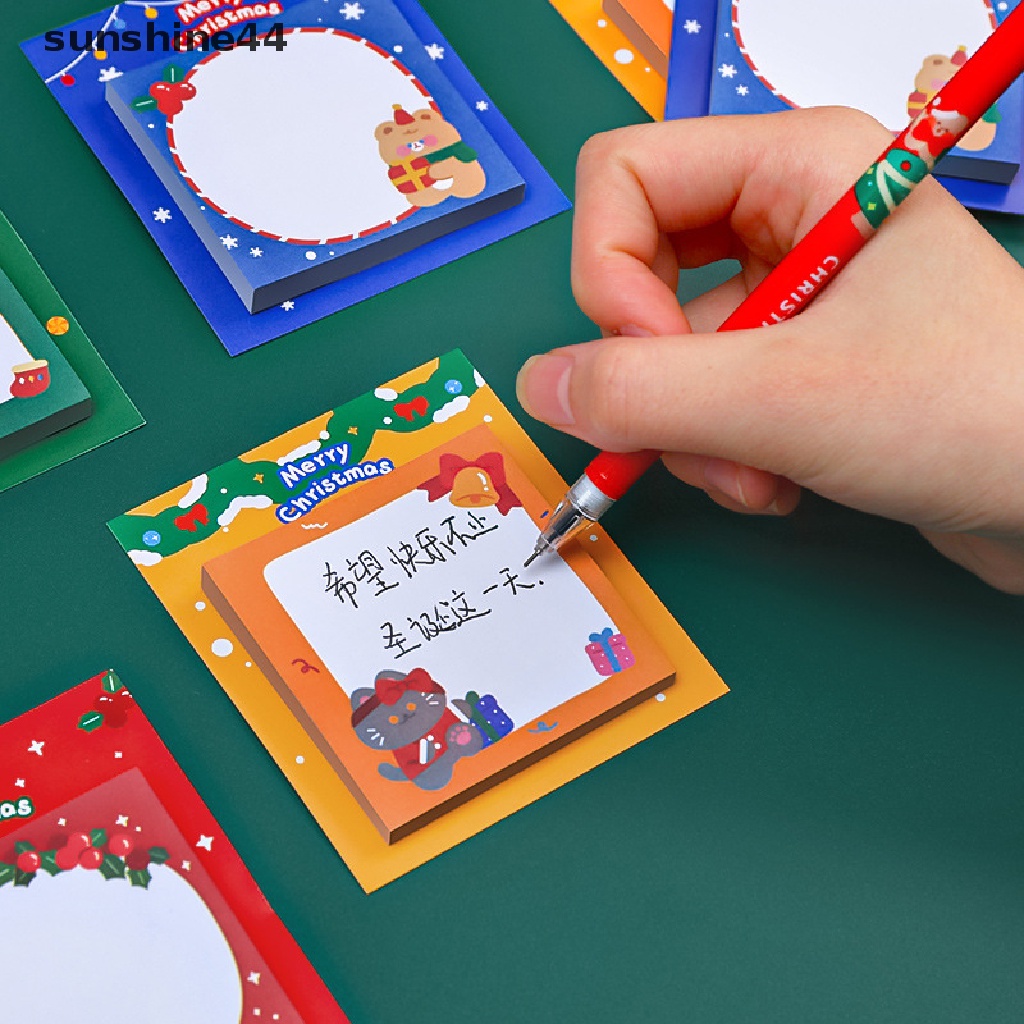 Sunshine Sticky Note / Memo Pad Motif Santa Claus Tema Natal Untuk Dekorasi Agenda / Sekolah / Kantor