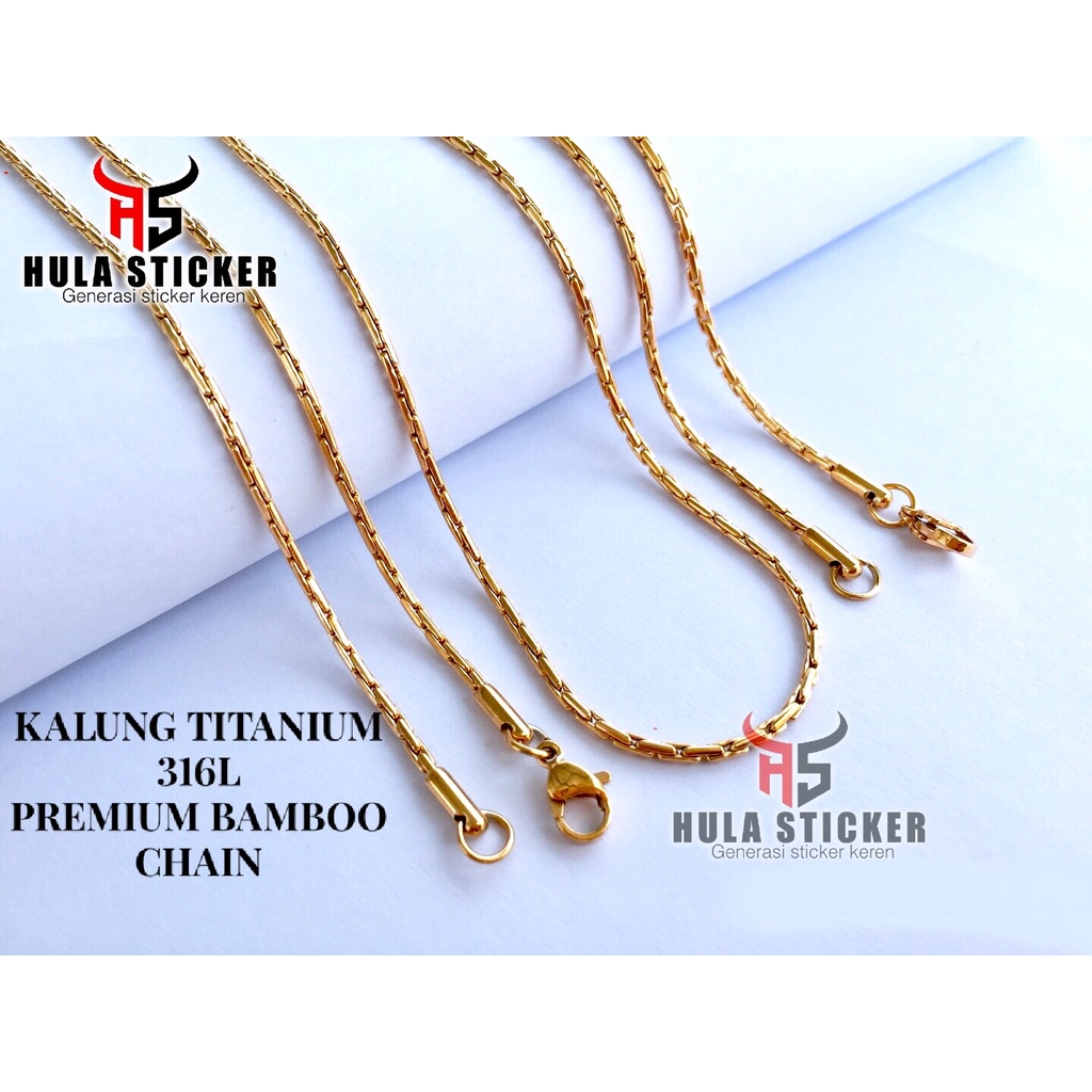 Kalung Rantai Titanium ROLO BAMBU Chain Premium Stainless Anti Karat Pria Wanita / Kalung Rantai MCI