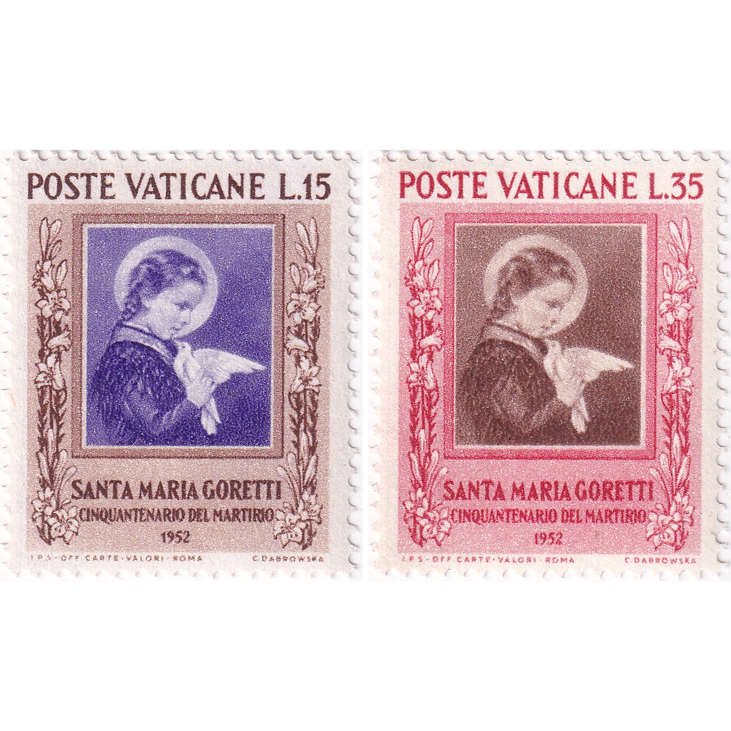 

Prangko Vatican City 1953 - The 50th Anniversary of Mary Goretti