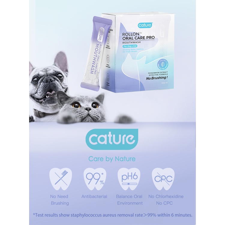 CATURE Oral Care Pro Series Mouthwash (1 SACHET = 5mL) For Cats &amp; Dogs - NO BRUSHING - Pembersih Mulut &amp; Gigi Untuk Kucing &amp; Anjing