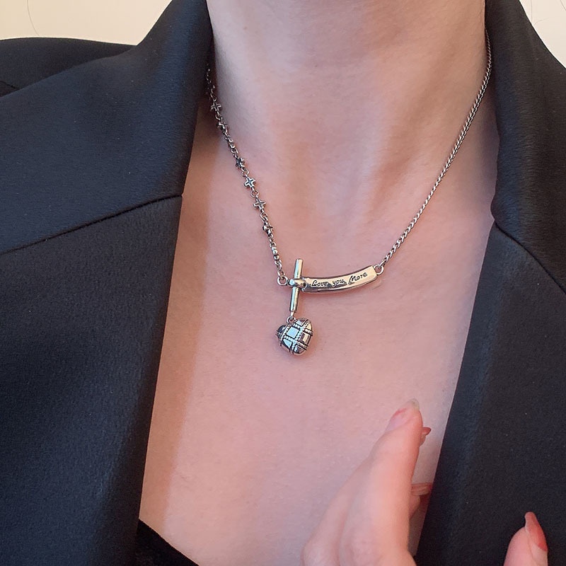 Alphabet Geometry Brand Love Cross Patchwork Necklace Accessories Korean Version  Fashion Chain