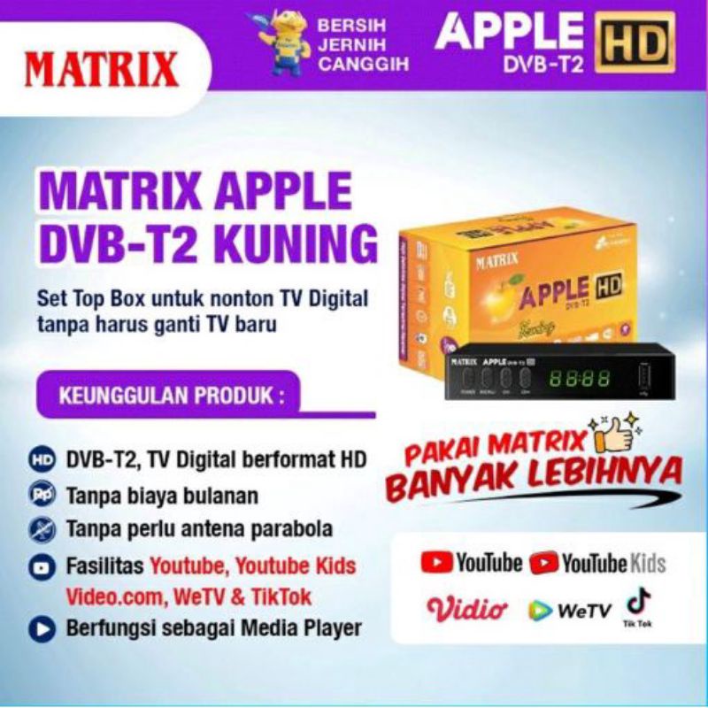 STB Matrix Apple super HD Set Top Box Mixio DVBT2 HD
