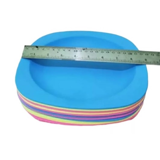 Cheaper-Piring Makan Persegi 9inch Piring Plastik Premium Berkualitas