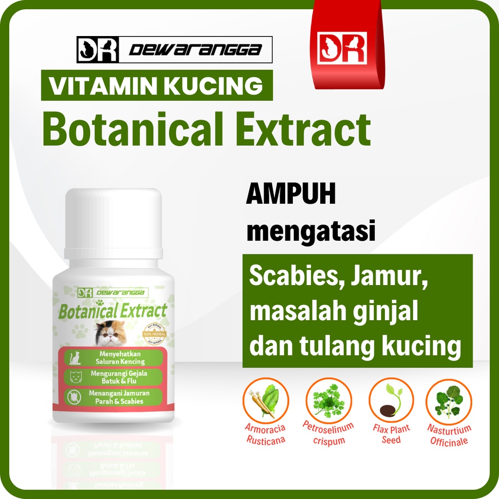 Jual Vitamin Kucing Botanical Extract Dewarangga Obat Scabies Kucing