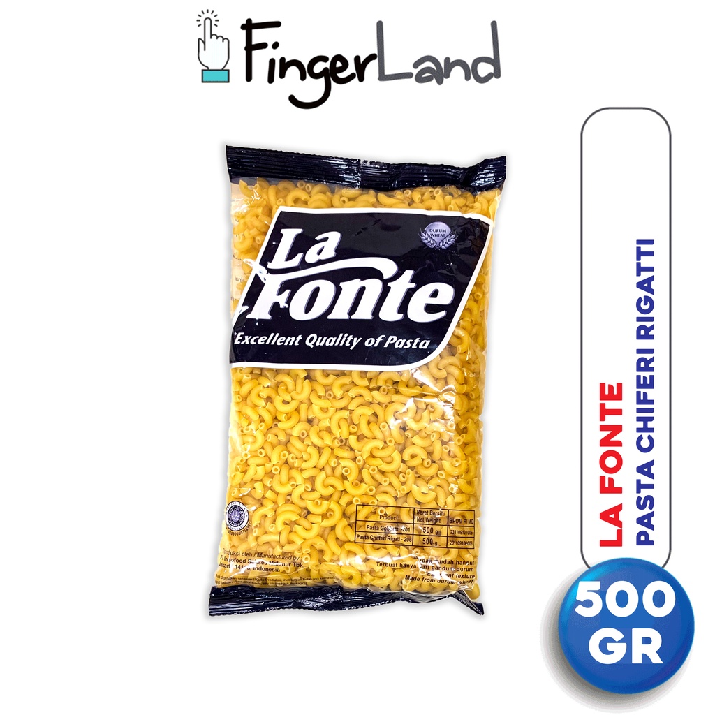 

LA FONTE Pasta-Chiferi Rigati no 206 500 gram Pasta Makaroni Instan
