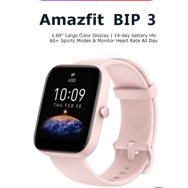 Amazfit Bip 3- Bip 3 pro - Smartwatch 1.69&quot; Ultra-large Color Display 50 watch face