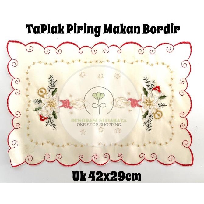 Taplak Piring Makan Christmas / Taplak Meja Piring Makan Natal