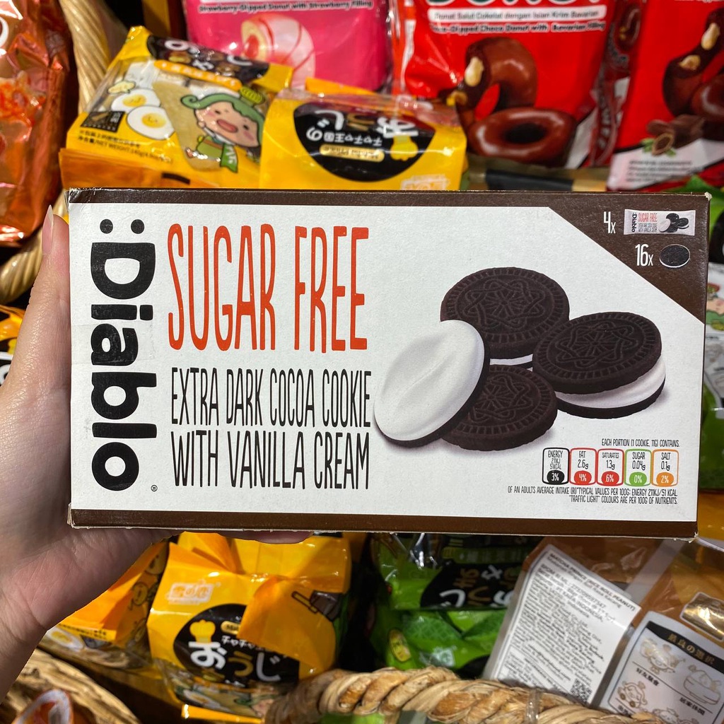 

Diablo Sugar Free Vanila Cookie with Cocoa Cream / Extra Dark Cocoa Cookie with Vanilla Cream
