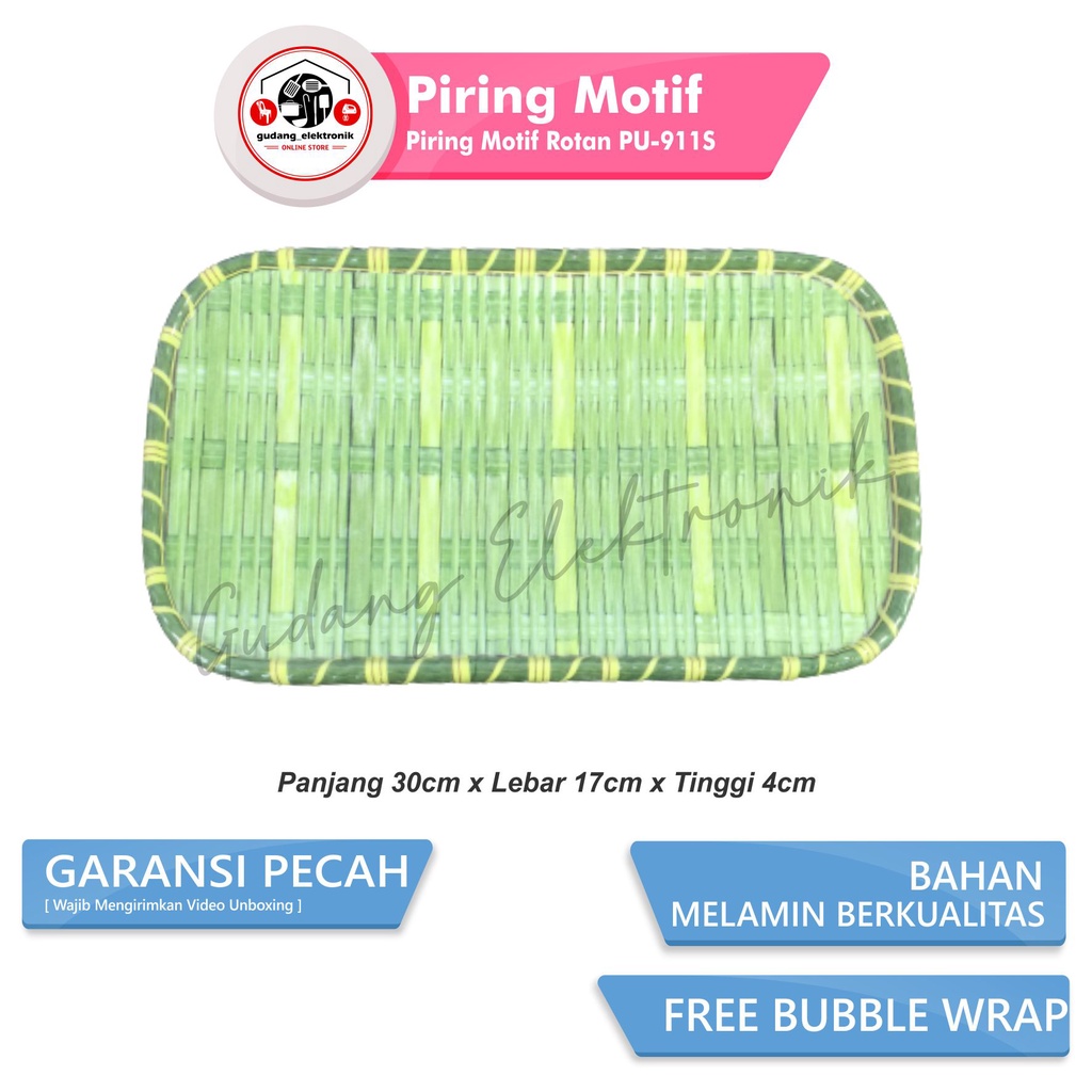 Piring Saji Motif Rotan Piring Motif Putih Rotan Kecil Singa Singi PU-911S