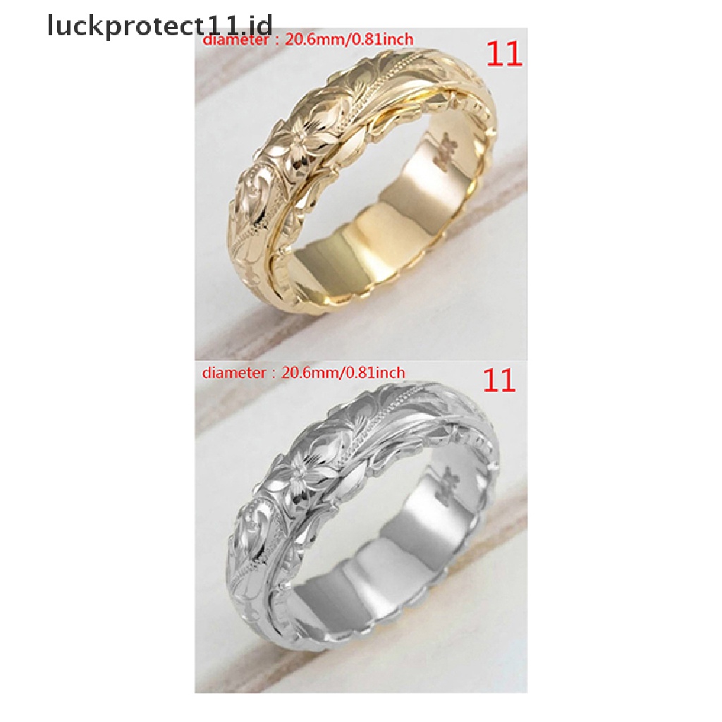 Cincin Wanita Lapis Emas 14k Desain Ukiran Bunga Untuk Hadiah Anniversary