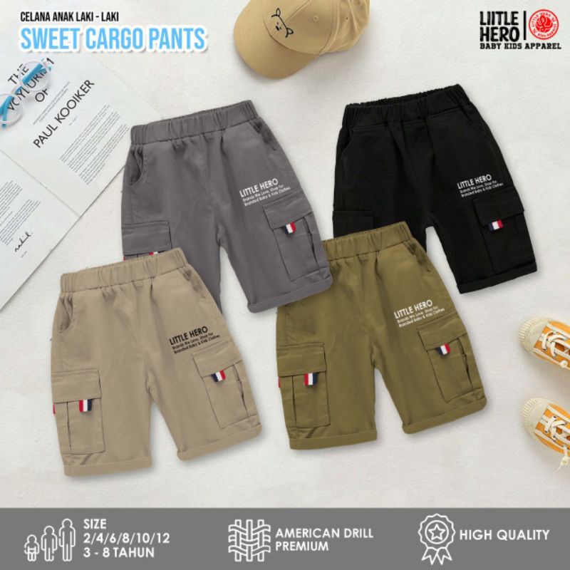 Little Hero Celana Cargo PDL Pendek Anak Laki Laki Size 1-8 Tahun