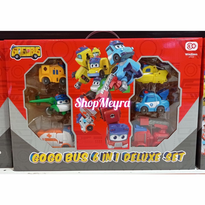 Diecast Gogo Bus 6In1 Deluxe Set Transform To Robot