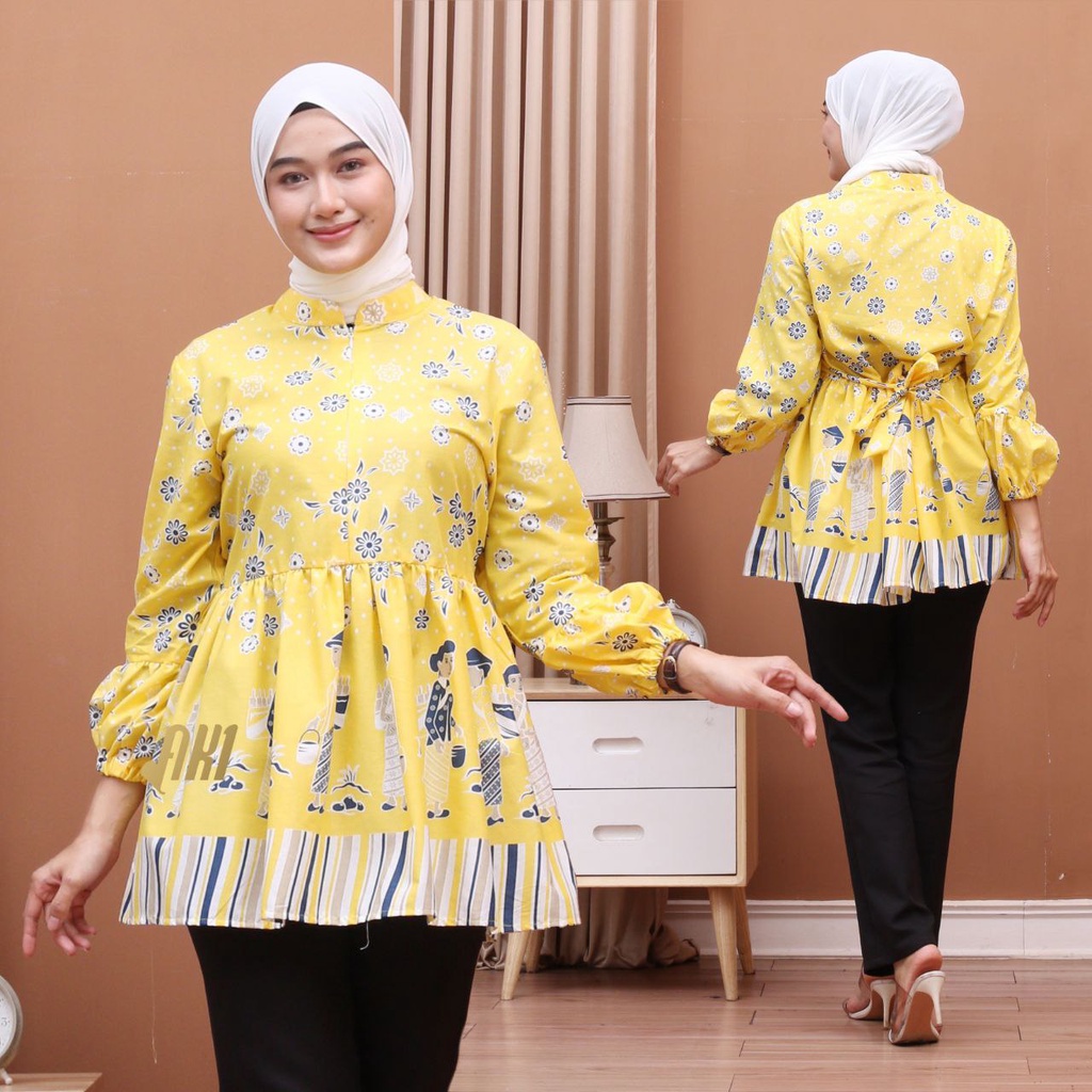 Batik alina Baju Batik Wanita Modern Atasan Batik Kerja Wanita Blouse Batik Tunik Batik Kantor Seragam Batik Modern M L XL XXL