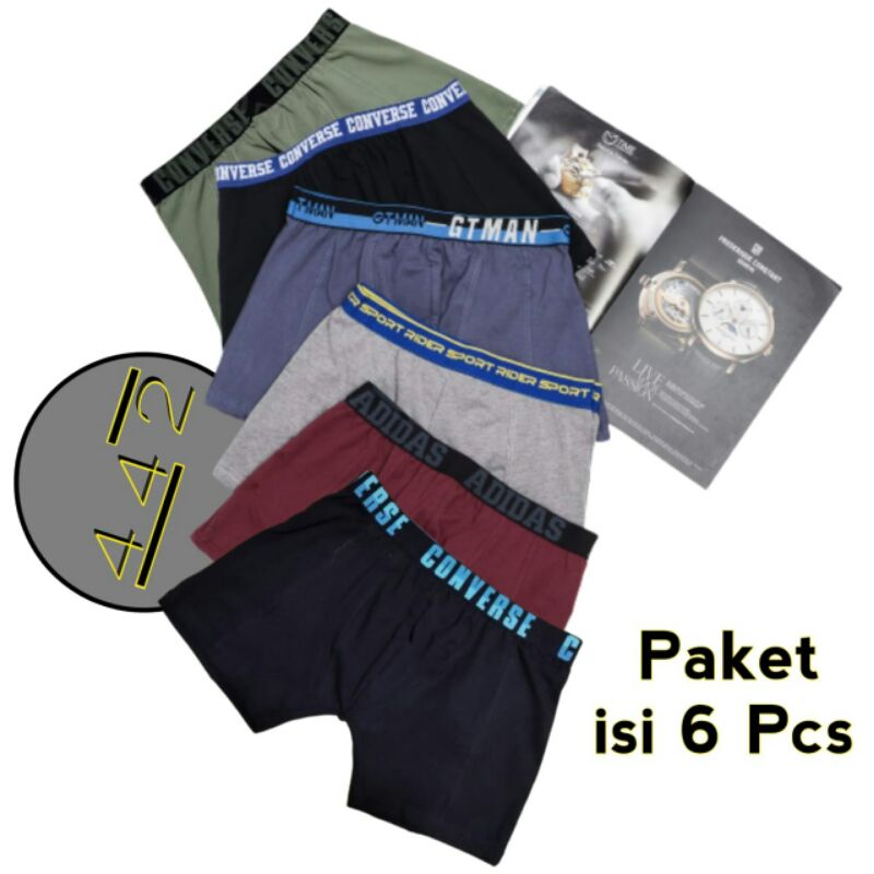 Celana dalam pria Boxer isi 6 Pcs