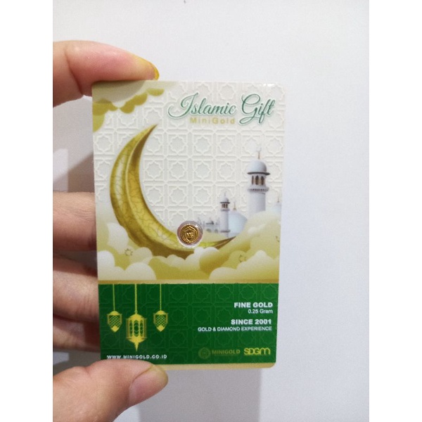 MiniGold Islamic Series 0.25 gram | logam mulia murni 24 karat | emas batangan | fine gold 99.99%