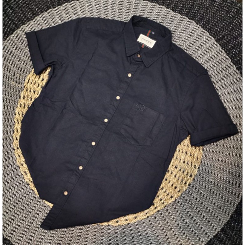 KEMEJA PRIA LENGAN PANJANG GUCCI ORIGINAL// KEMEJA PRIA LENGAN PANJANG GUCCI MOTIF POLOS