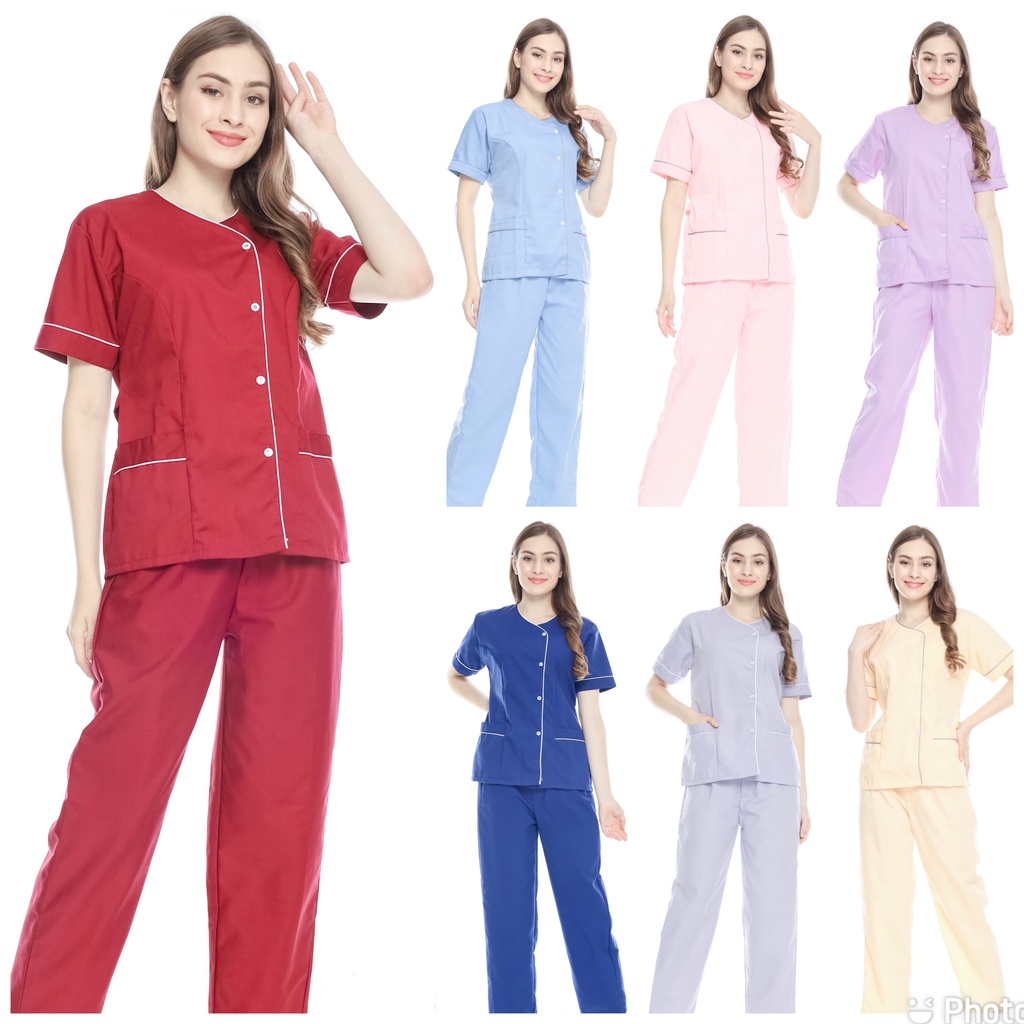 [SANDRINA] Baju seragam suster/ Seragam nanny/ Seragam baby sitter/ Seragam klinik