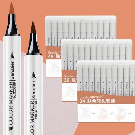 

Senalier Skintone Brush Marker Alcohol based Brushpen 12 24 clr