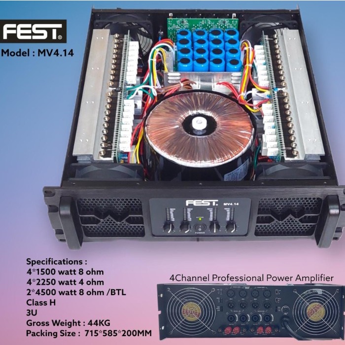 power fest mv4.14 original power 4 channel fest MV 4.14 class H