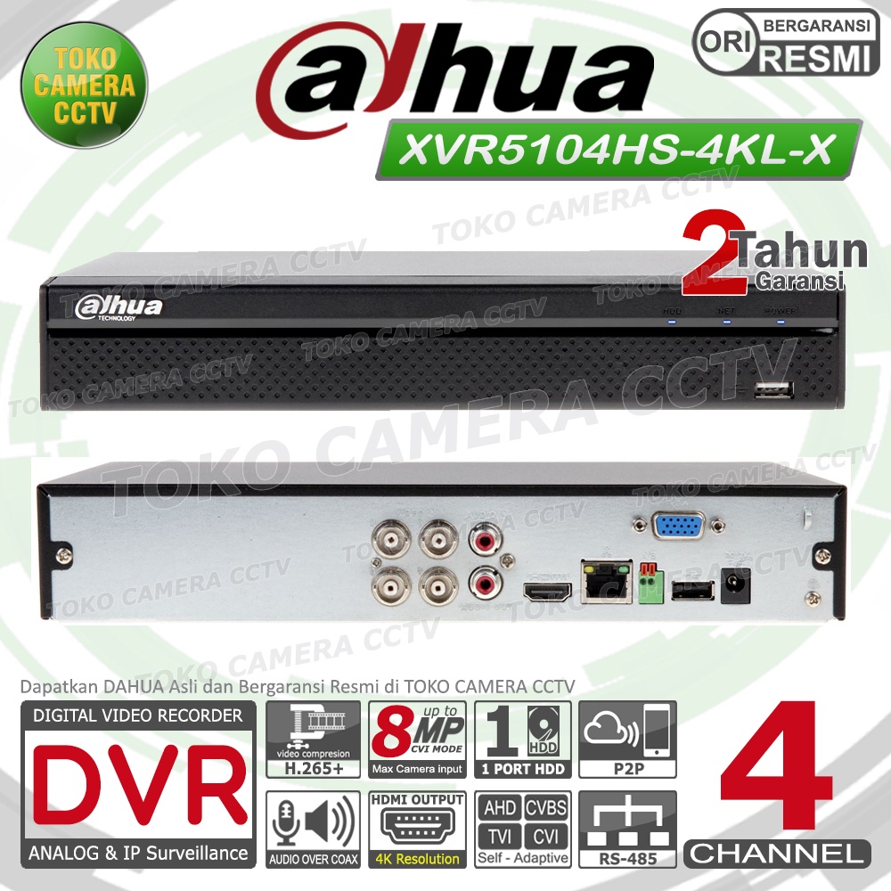 PAKET CCTV DAHUA 8MP AUDIO 4 CHANNEL 2 KAMERA