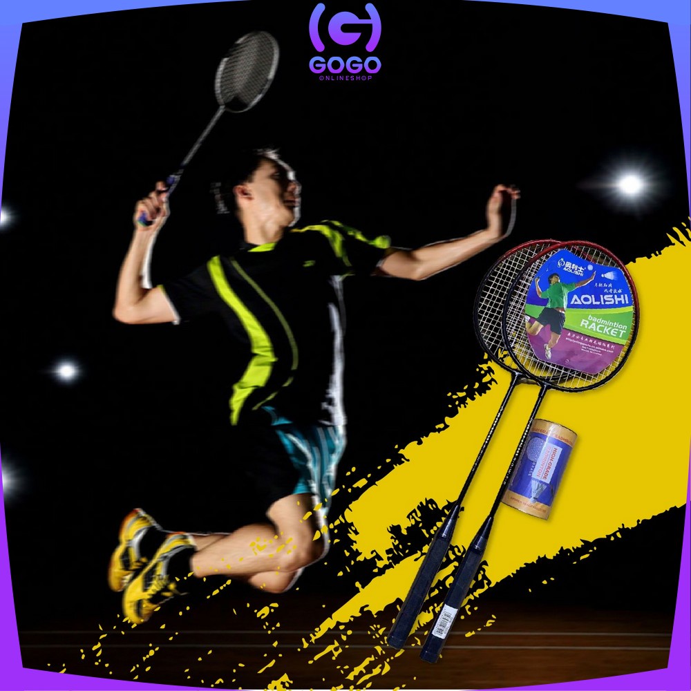 GOGO-O5-O7 Raket Badminton Set Isi 2 Raket Bulutangkis Bonus Tas Bulu Tangkis Alat Olahraga