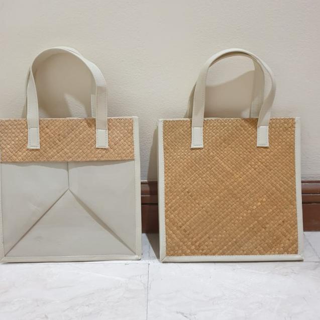 Tas rotan mika anyaman pandan, Handbag, Tas belanja, Hampers Murah