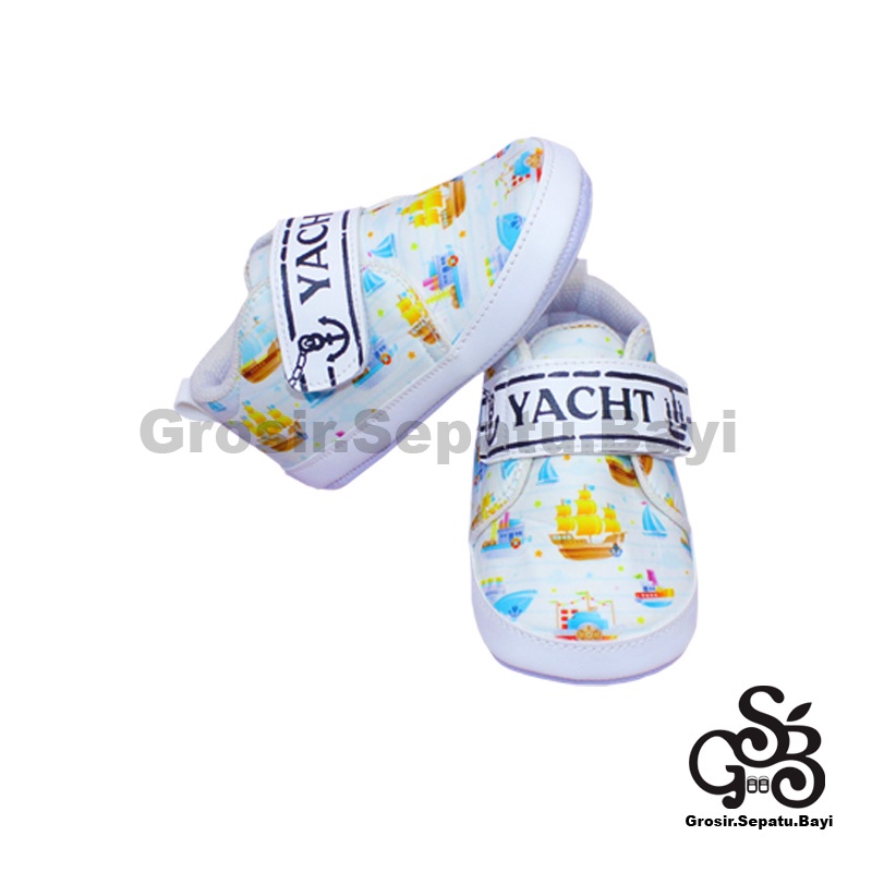 Sepatu Bayi - Baby Shoes - Prewalker  | 2-12 bulan | YACHT kapal PUTIH ringan &amp; fleksibel