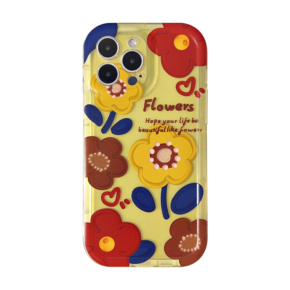 Ins Soft Case Hp Transparan Gambar Bunga Untuk Iphone 14 / 11 / 12 / 13pro MAX