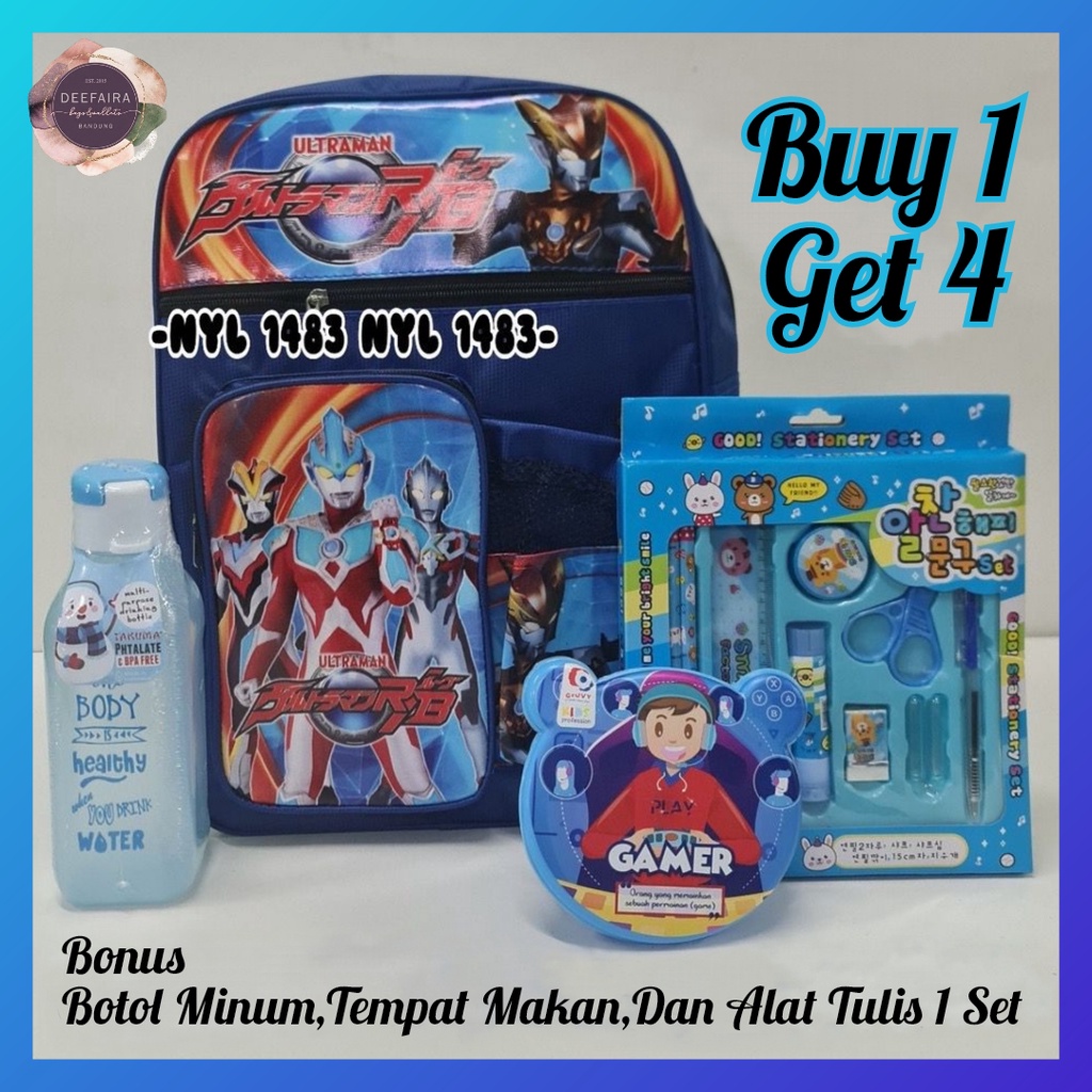 Tas Ransel Anak Laki Laki Motif Ultr4m4n G4y4 Buy 1 Get 4 Untuk Sekolah Anak Tk Dan Sd