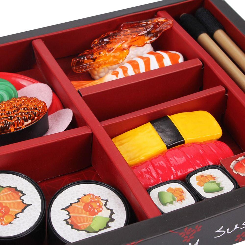 Lanfy Mainan Makanan Dapur Simulasi Pendidikan Dini Anak-Anak Berpura Bermain Peran Hadiah Rumah Anak Aksesoris Rumah Boneka Sushi Mini Set