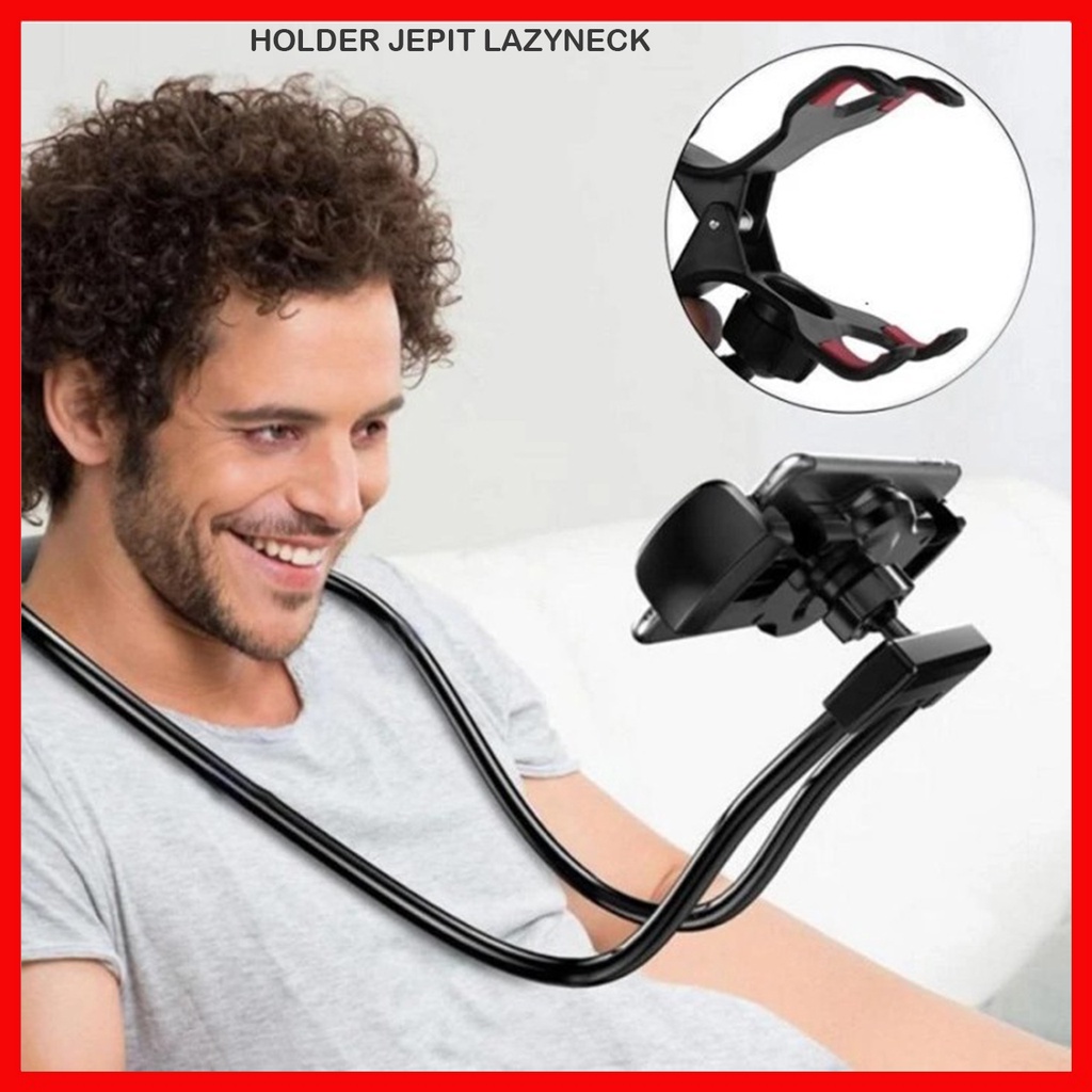 LAZYNECK JEPIT PHONE HOLDER - HOLDER JEPIT LAZYNECK LEHER LAZYPOD - BC