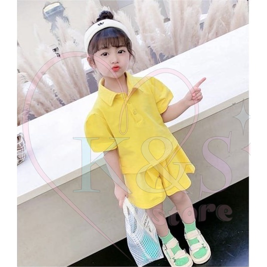 KS Kids - Setelan Celana Pendek Anak Perempuan 1 - 8 Tahun Stelan Anak Cewek Gemoy Oneset Anak Setcel Anak Perempuan
