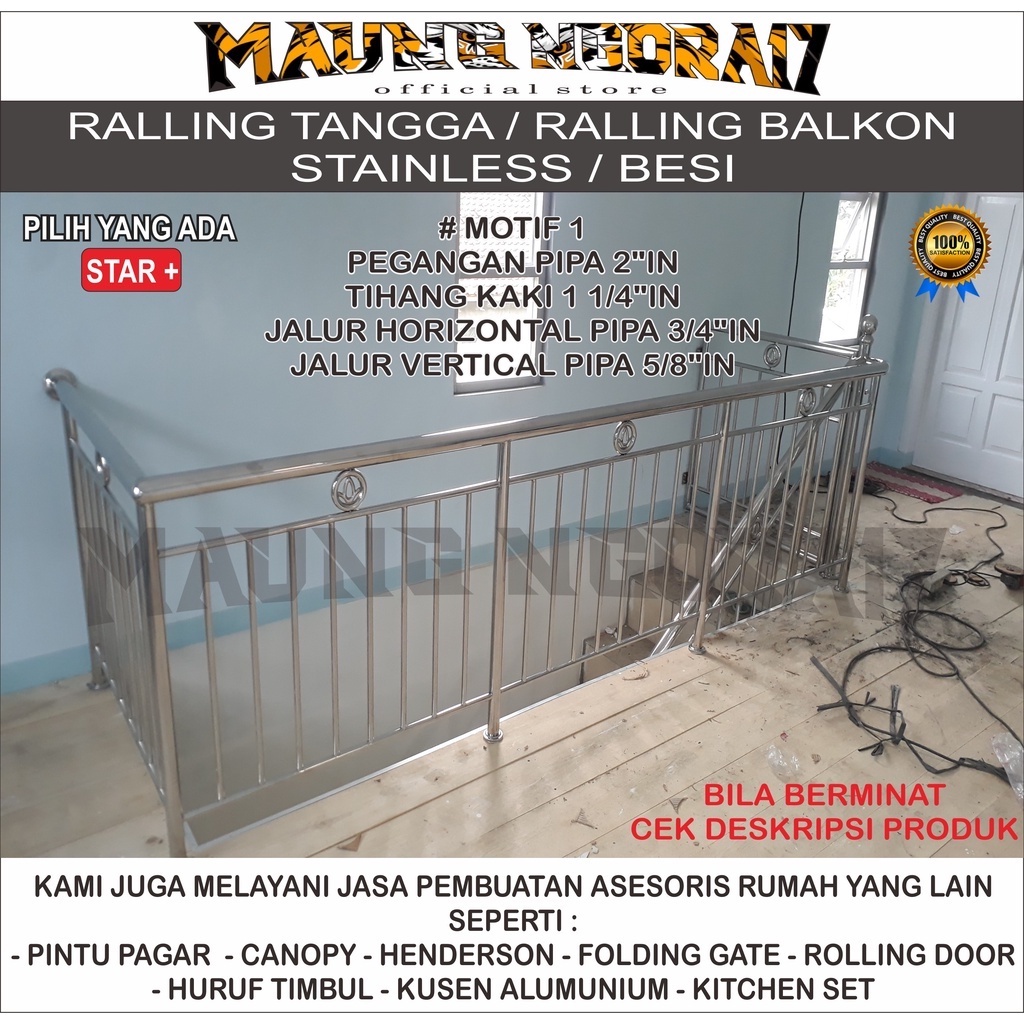 Ralling / pegangan tangga minimalis / ralling balkon stainless