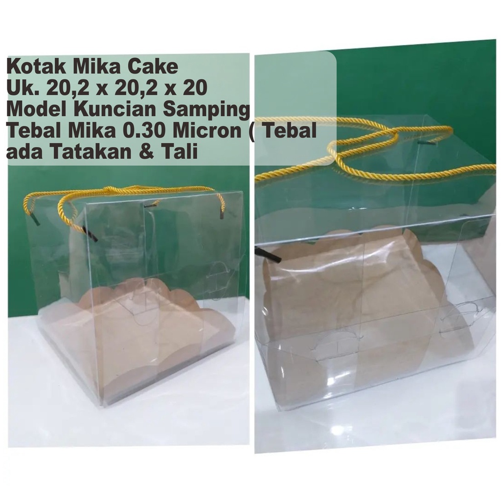 kotak Mika Kemasan Cake Foodgrade Uk. 20,2 x 20,2 x 20 cm