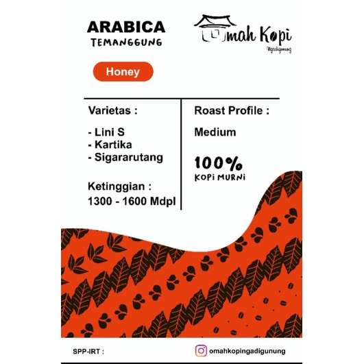 

roastbean bubuk arabika honey 500gr-1kg