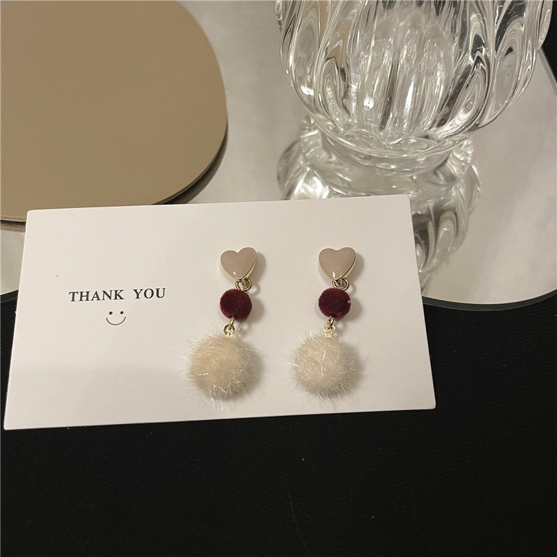 Anting Tusuk Sterling Silver 925 Model Hati Warna Pink Untuk Wanita