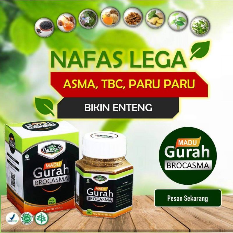 Jual Madu Gurah Brocasma Darusyifa Herbal Batuk Asma TBC Pernapasan ...