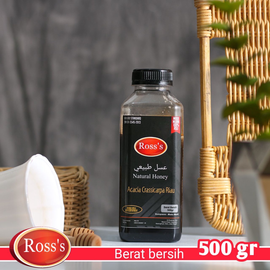 

Madu Ross's Murni Nektar Hutan Akasia Riau Natural Honey Acacia Crassicarpa Ukuran Kemasan 500 gr