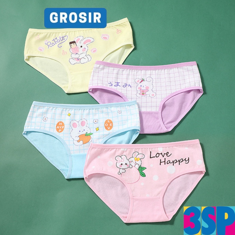 3SP | UWR95 Celana Dalam Anak Perempuan Bahan Katun Halus Gambar Kartun Lucu Kolor Anak Kecil