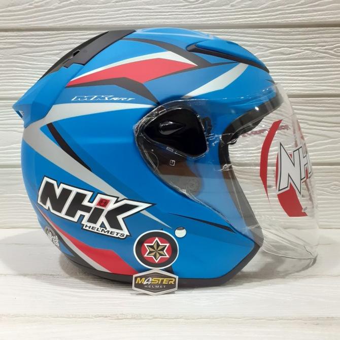 Helm NHK R6 Motif Estrella Galicia MotoGp Edition Blue Doff NHK R6