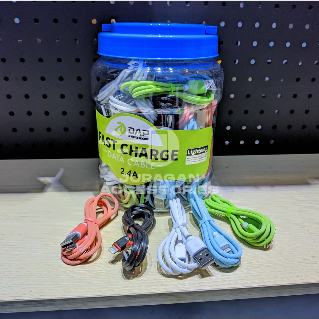 KABEL CAS KABEL DATA KABEL CHARGER DAP DY100 LIGHTNING FOR IPHONE 2.4A ORIGINAL FAST CHARGING