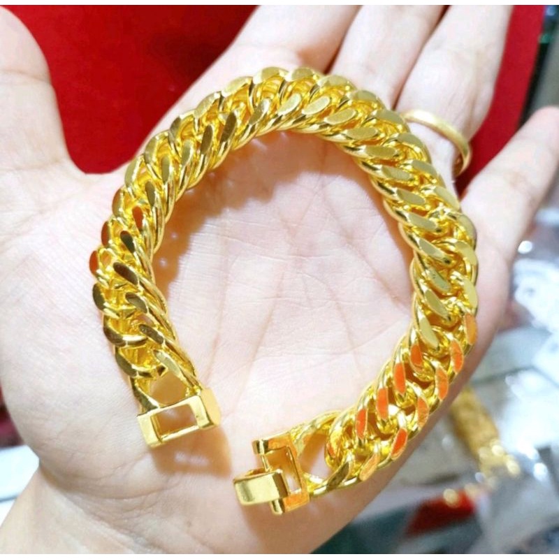 gelang emas sepuhan 23.k impor kristal