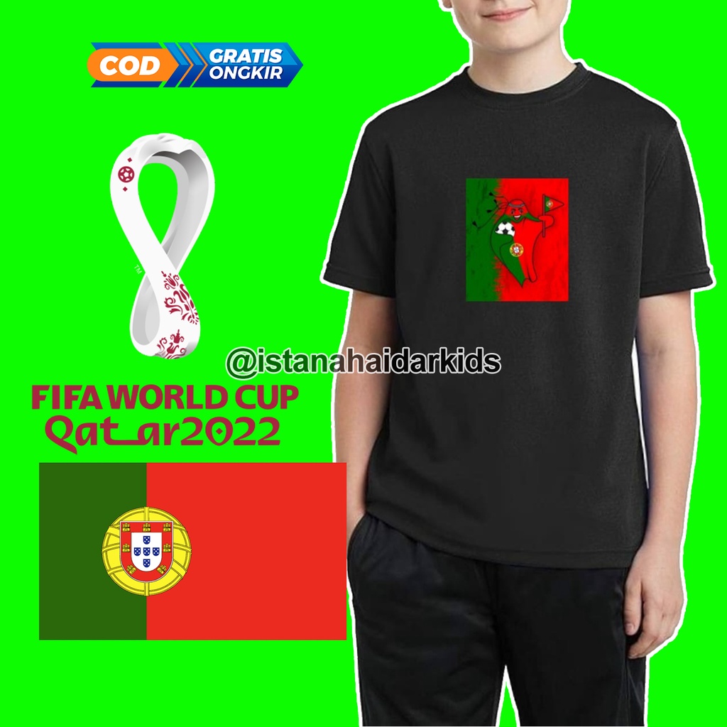 KAOS PORTUGAL ORI PIALA DUNIA QATAR 2022 / KAOS PORTUGAL RONALDO ANAK LAKI LAKI PEREMPUAN / BAJU POR