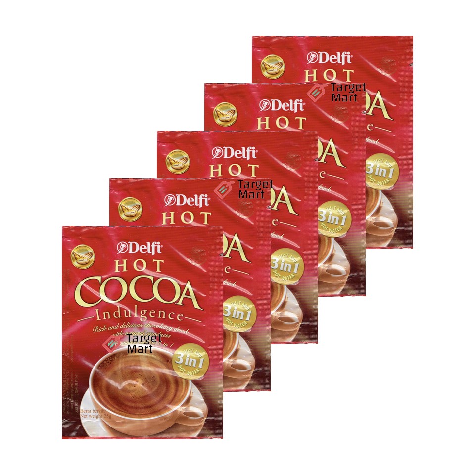 

5PCS Delfi Hot Cocoa Indulgence Minuman Cokelat 3in1