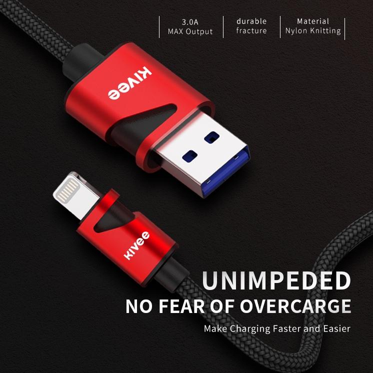 Sale Kivee Kabel charger Data IOS Lightning USB Fast Charging 2.4A-3.0A 1.2m